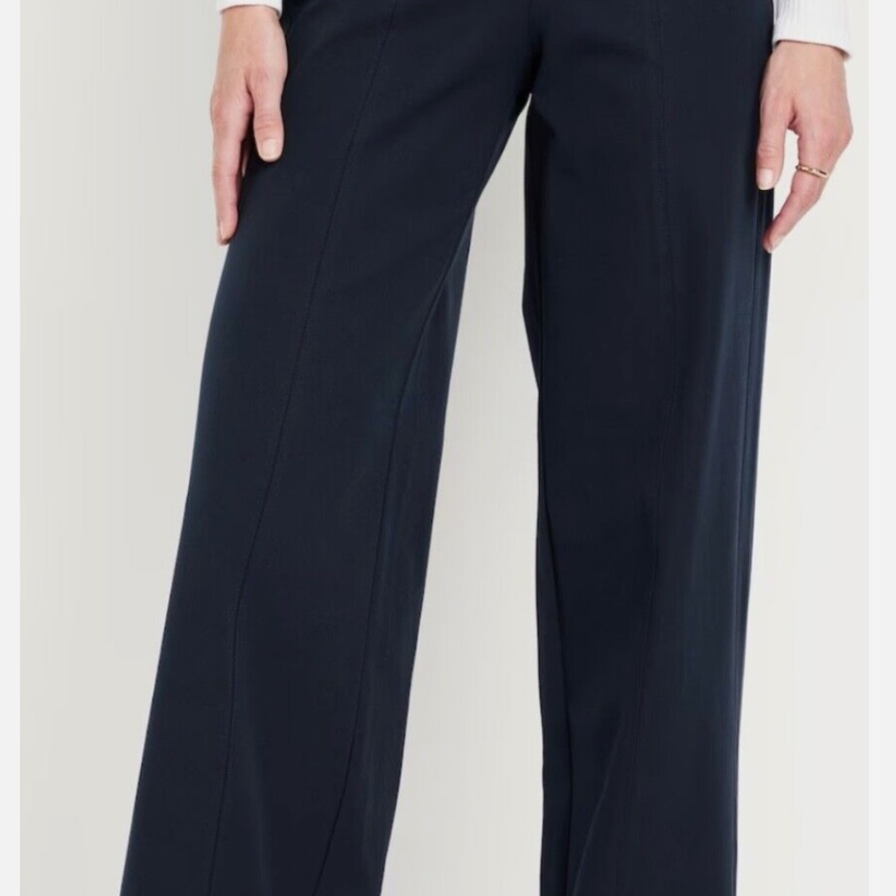 NWT Old Navy Pull On Wide Leg Pixie Navy Pants Size SP Small Petite